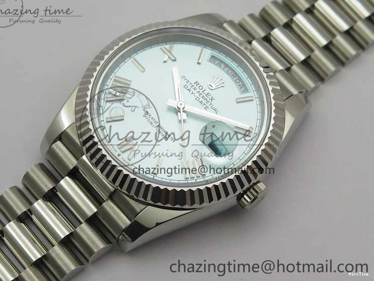 MiroTime 0421 WaterResistant Day Date 40 SS Bp Maker 1:1 Best Edition Tiffany Blue Roman Dial on SS Bracelet A 2549